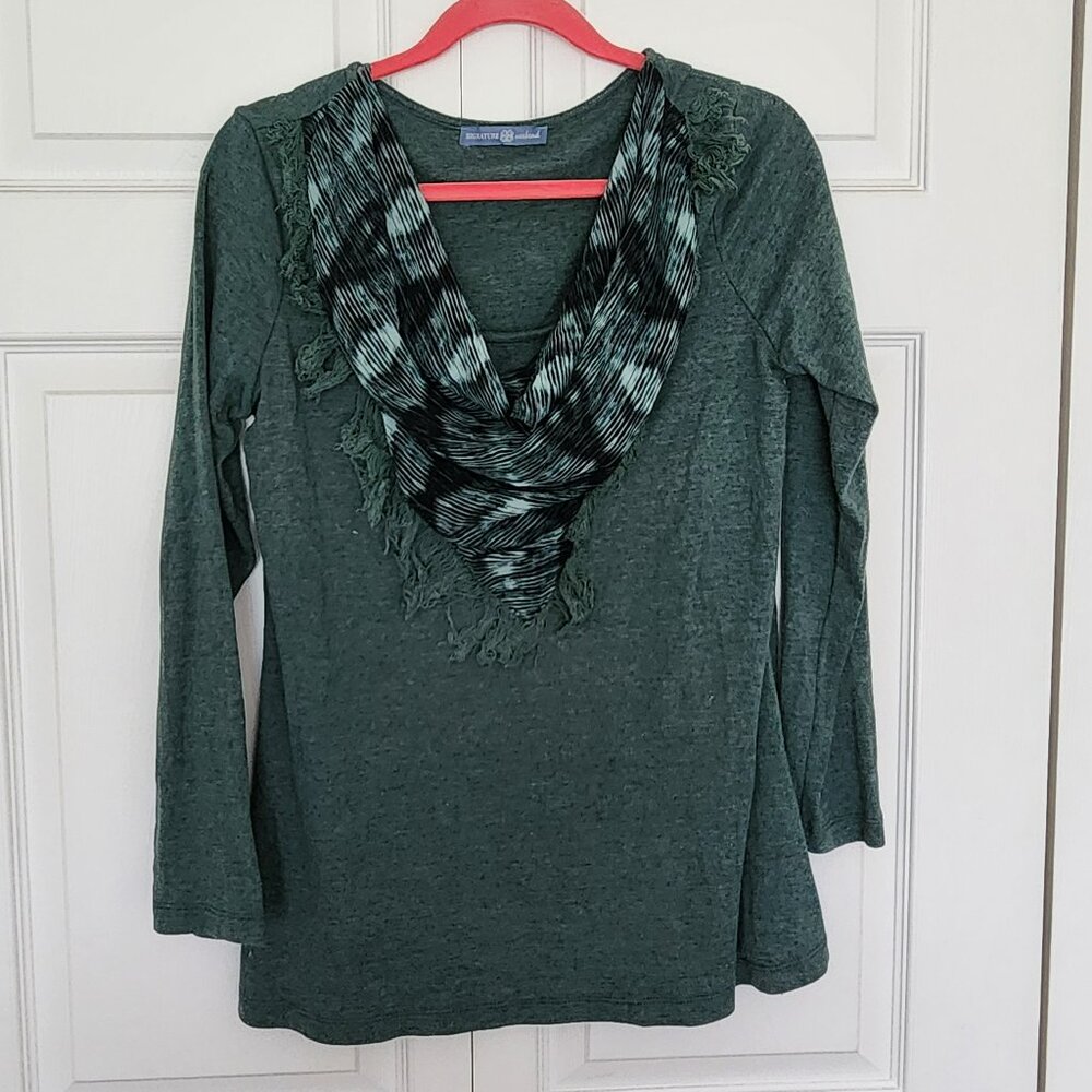 Signature Weekend Sweater with Build-in Scarf Woman Size L